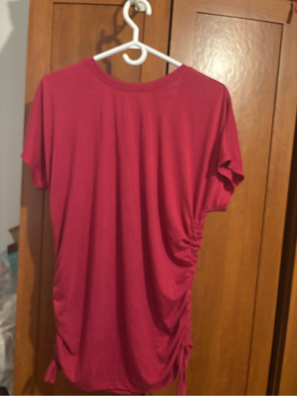 Women’s Ruched Side Tunic Top - Raspberry Pink